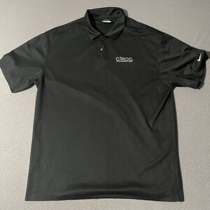Nike Golf‎ Polo Shirt Mens XL Performance Dri-Fit Ciroc Vodka Black Casual